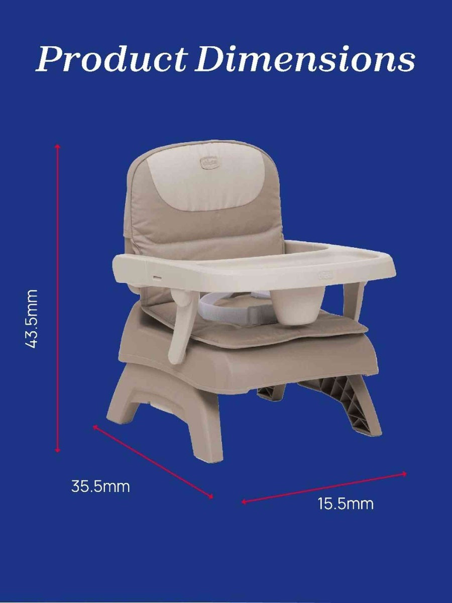 Chicco Bento Booster Seat with Removable Tray – Compact Travel Booster (6m–3y) Vanilla