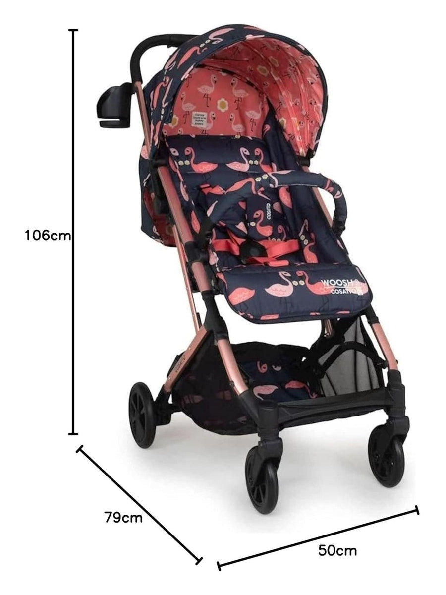 Cosatto Woosh 3 Pushchair – Compact & Lightweight - Pretty Flamingo