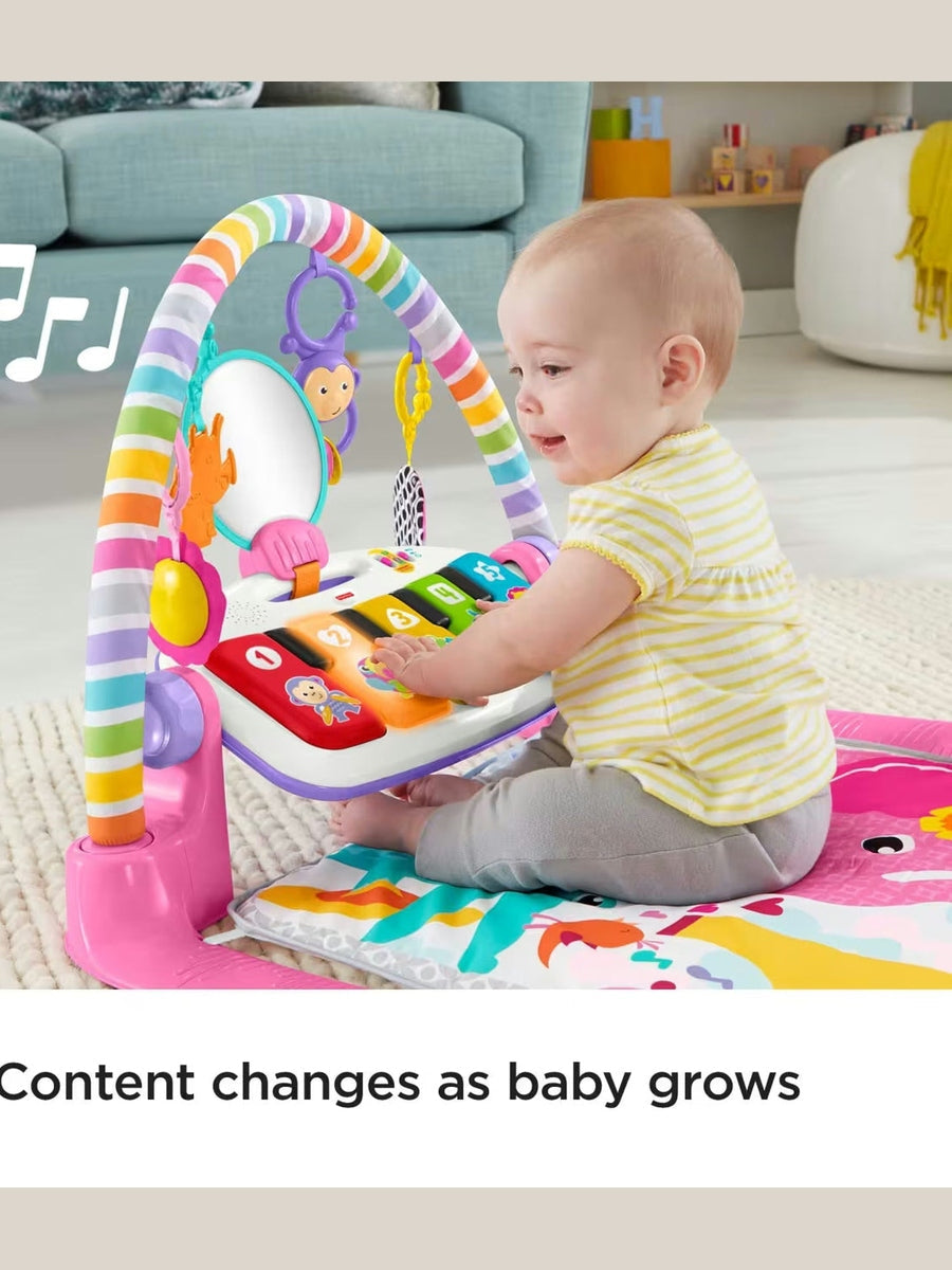 Fisher-Price Deluxe Kick & Play Piano Gym | Smart Stages Baby Play Mat with Lights, Music & 5 Toys