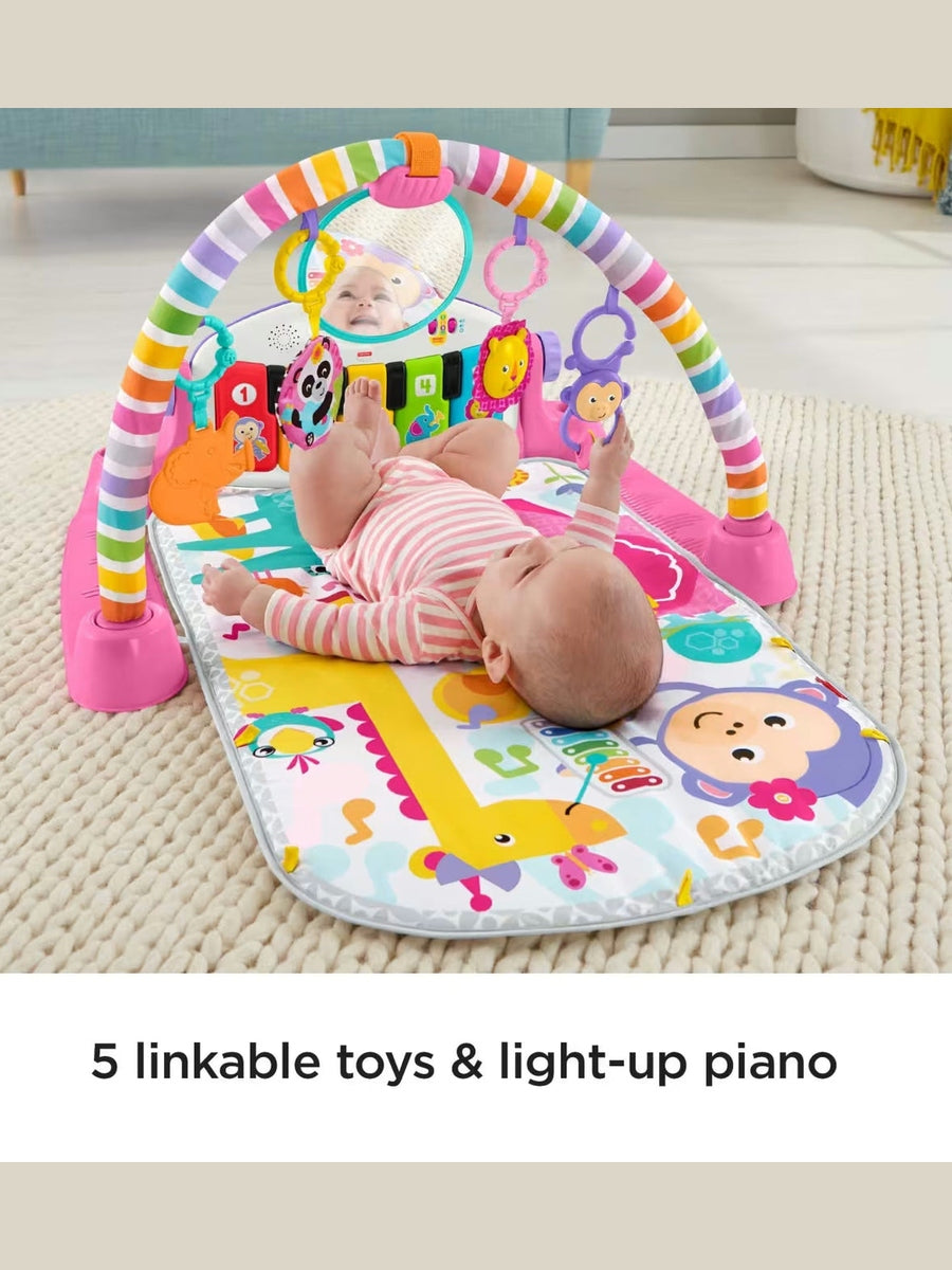 Fisher-Price Deluxe Kick & Play Piano Gym | Smart Stages Baby Play Mat with Lights, Music & 5 Toys