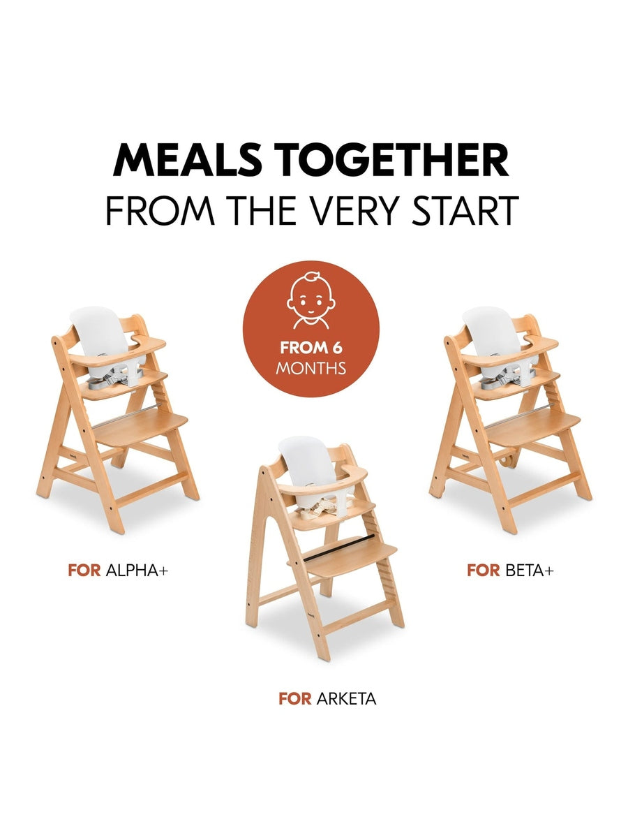 Hauck Alpha+ Economy High Chair Bundle - Wooden High Chair - Beech Natural