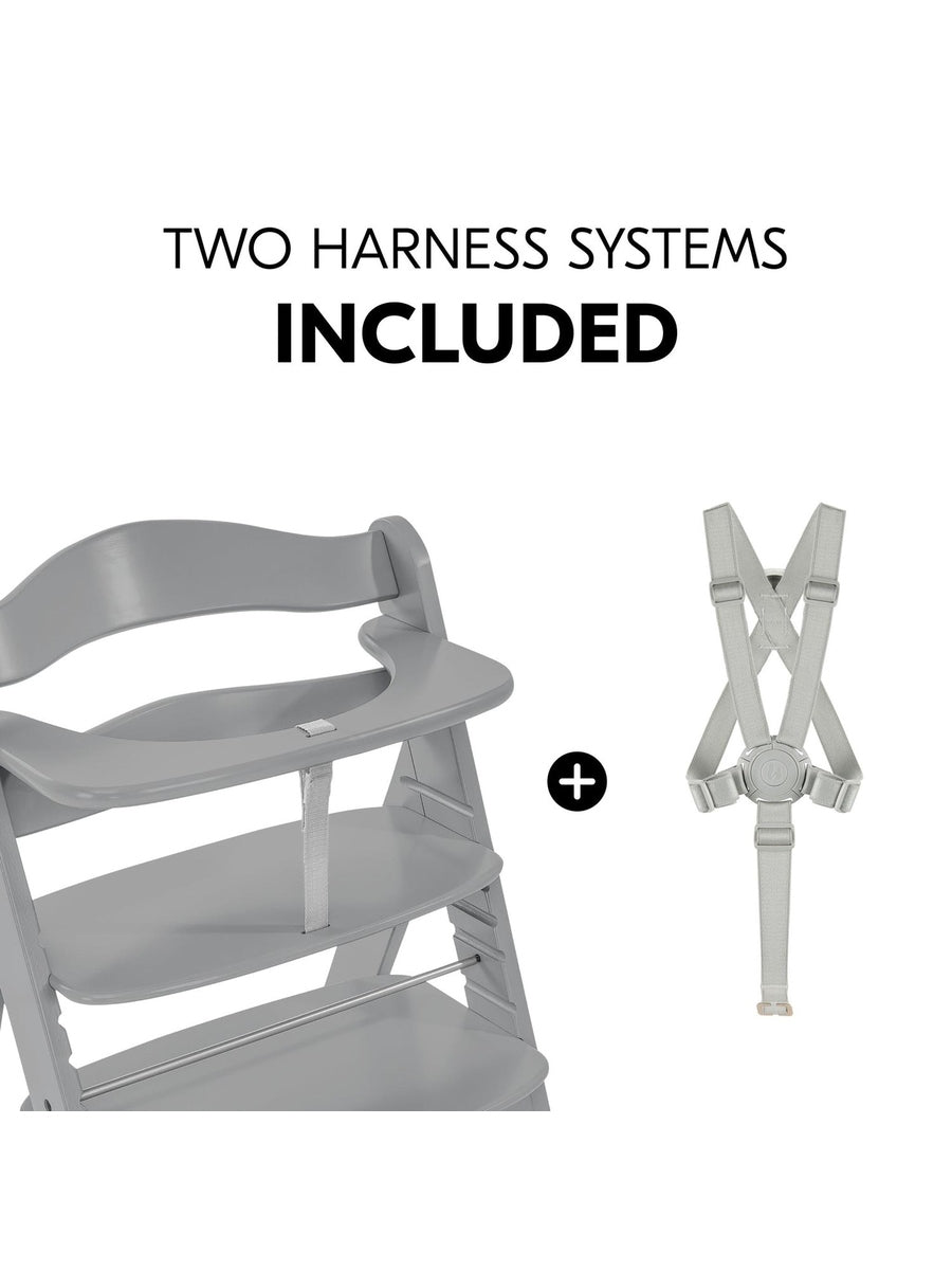 Hauck Alpha+ Premium Bundle Grey High Chair - Beech Grey