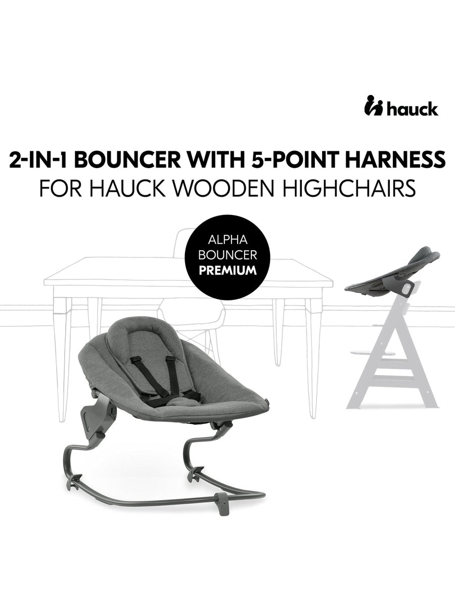 Hauck Alpha+ Premium Bundle Grey High Chair - Beech Grey