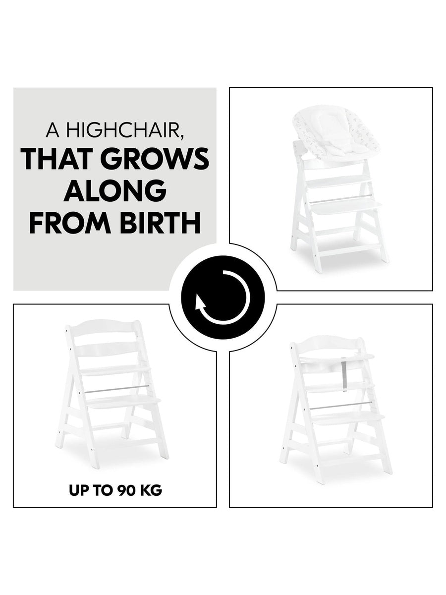 Hauck Alpha+ Premium High Chair Bundle - Beech White