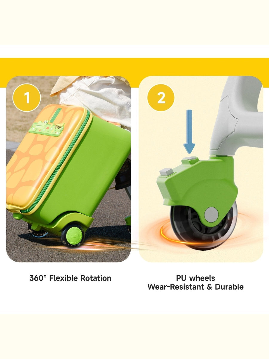 JoviKids 3-in-1 Ride On Luggage – JoyRide Kids Suitcase & Stroller - Green