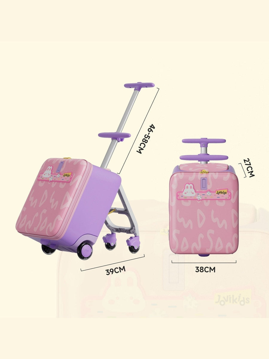JoviKids 3-in-1 Ride On Luggage – JoyRide Kids Suitcase & Stroller - Pink