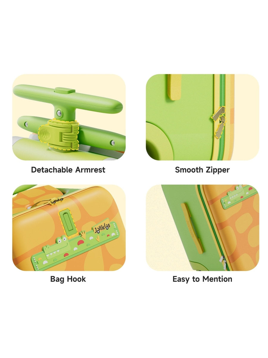 JoviKids 3-in-1 Ride On Luggage – JoyRide Kids Suitcase & Stroller - Green