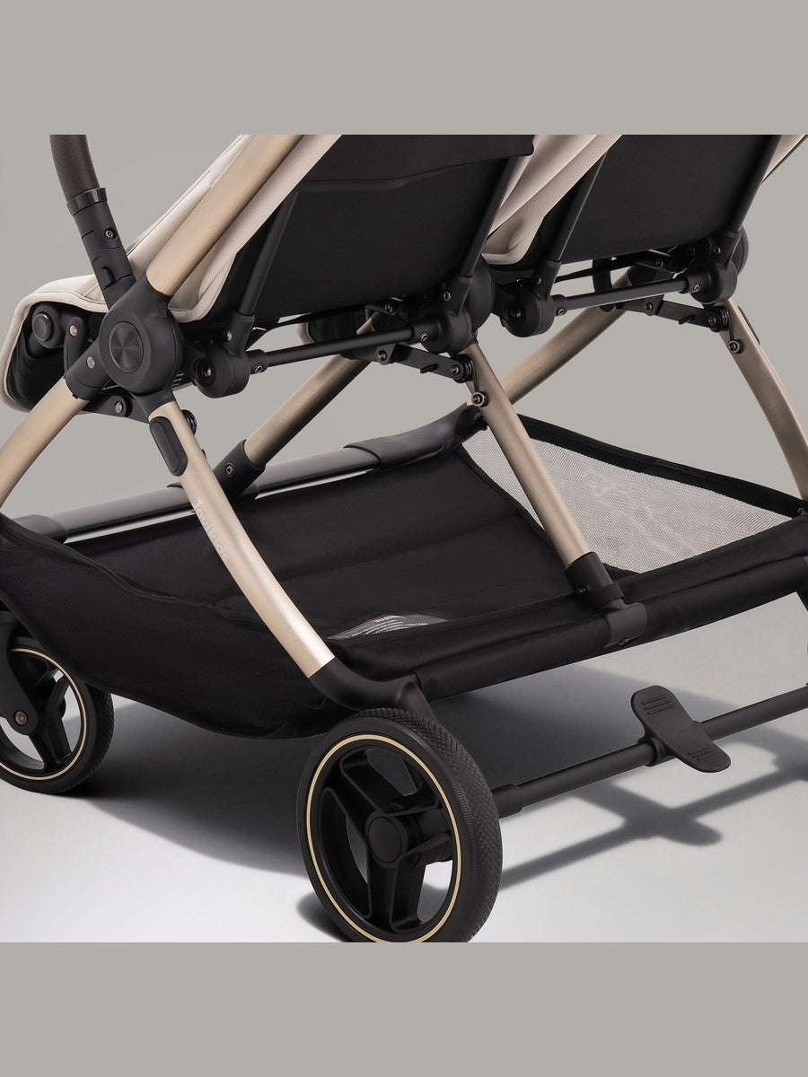 JoviKids Ayla Twin Pushchair – Lightweight Double Stroller with Compact Fold Beige