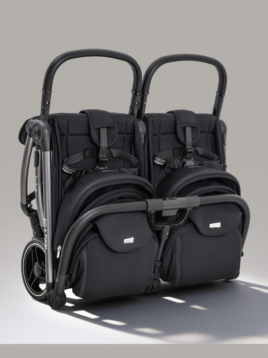 JoviKids Ayla Twin Pushchair – Lightweight Double Stroller with Compact Fold Black
