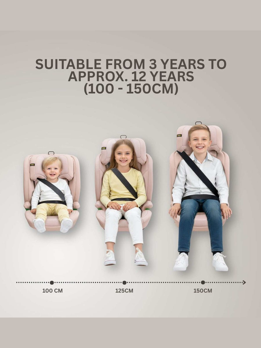 JoviKids Leon ISOFIX Booster Car Seat R129 i-Size Group 2/3 (15 Months to 12 Years) Rosewood