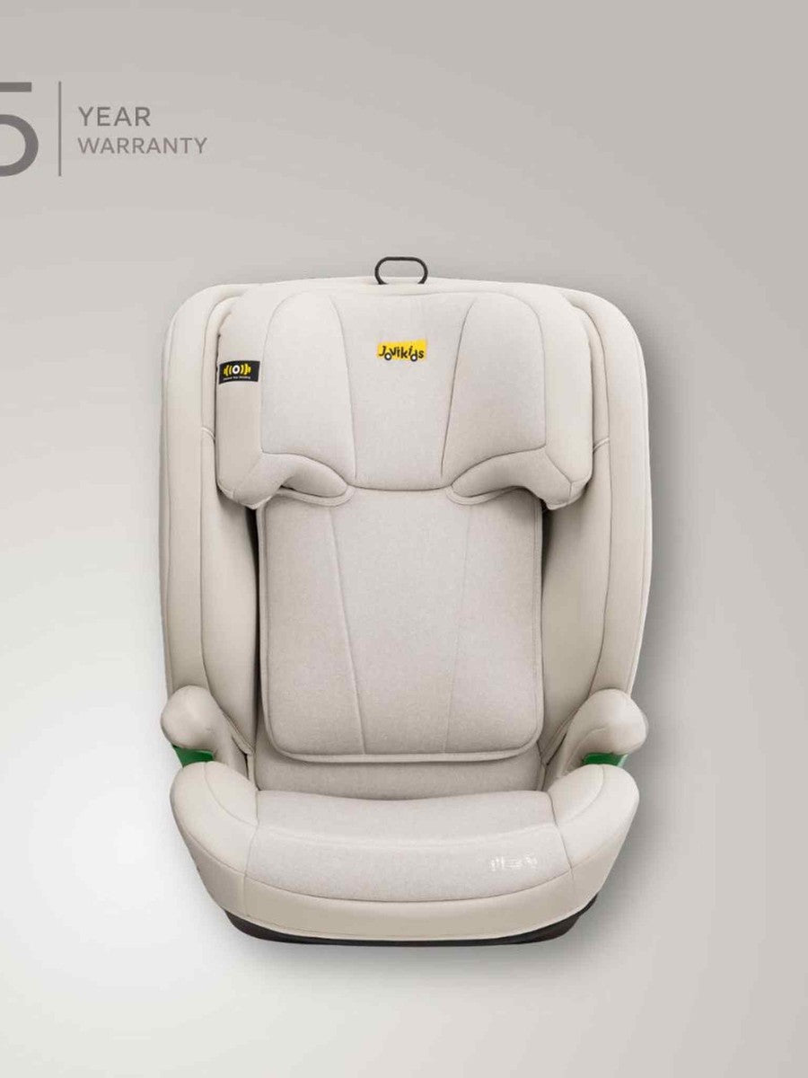 JoviKids Leon ISOFIX Booster Car Seat R129 i-Size Group 2/3 (15 Months to 12 Years) Milkstone