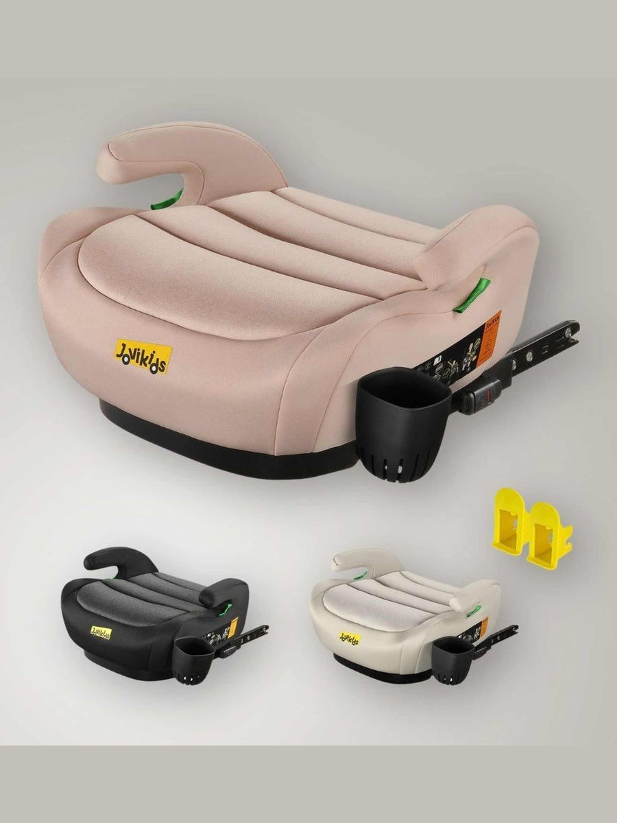 JoviKids Ohho+ i-Size Booster Seat for Car with ISOFIX and Cup Holder - Rosewood