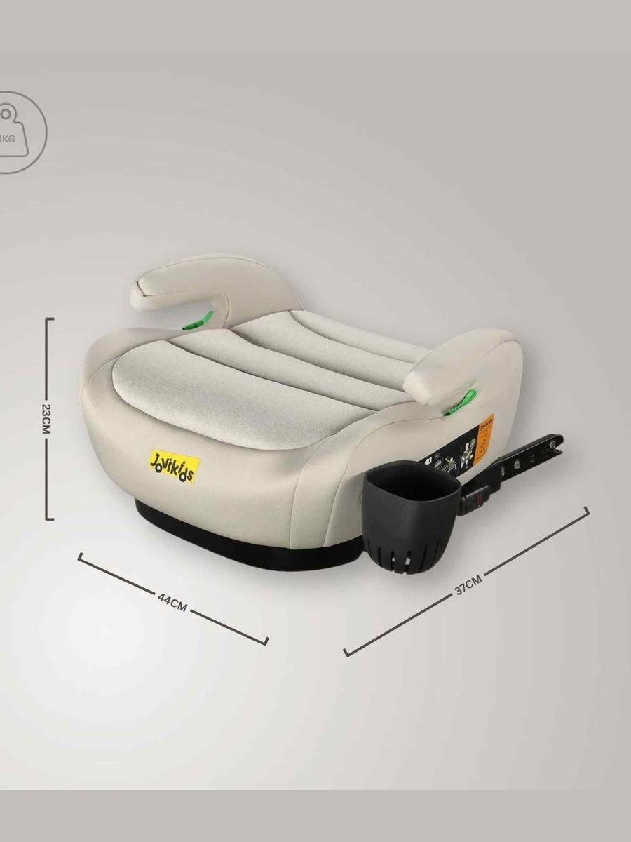 JoviKids Ohho+ i-Size Booster Seat with ISOFIX and Cup Holder (6–12 Years) - Milkstone