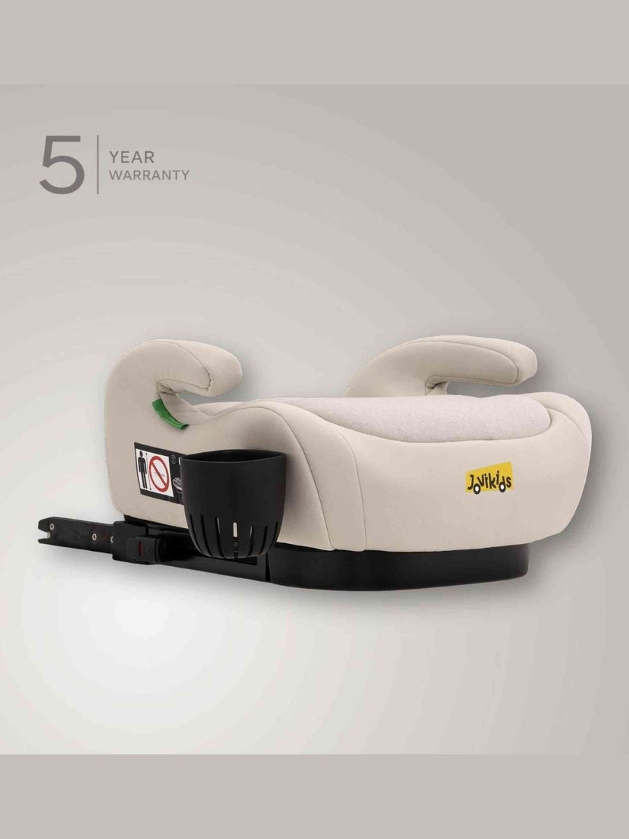 JoviKids Ohho+ i-Size Booster Seat with ISOFIX and Cup Holder (6–12 Years) - Milkstone