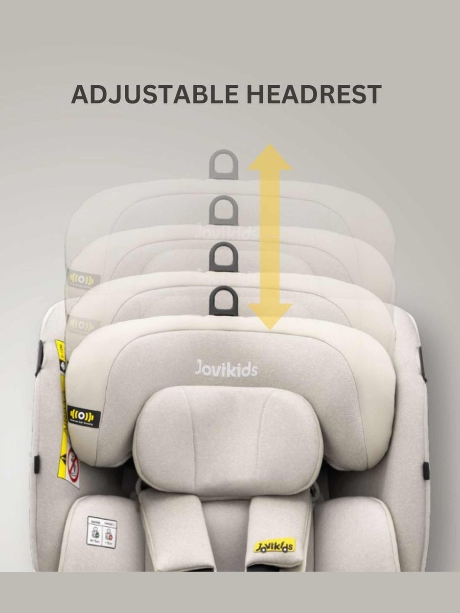 JoviKids Ranger 2 i-Size Car Seat with Leg Extension Cushion - Milkstone