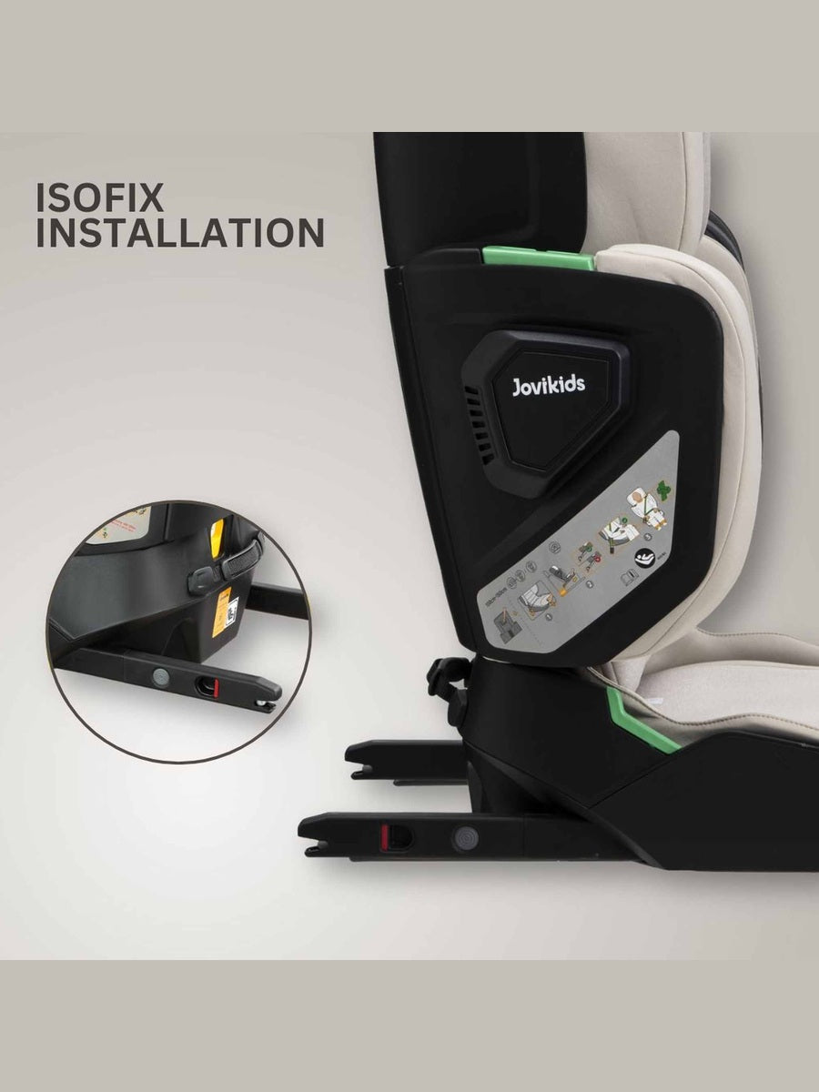 JoviKids Rober+ Folding i-Size Booster Car Seat (3–12 Years) Milkstone