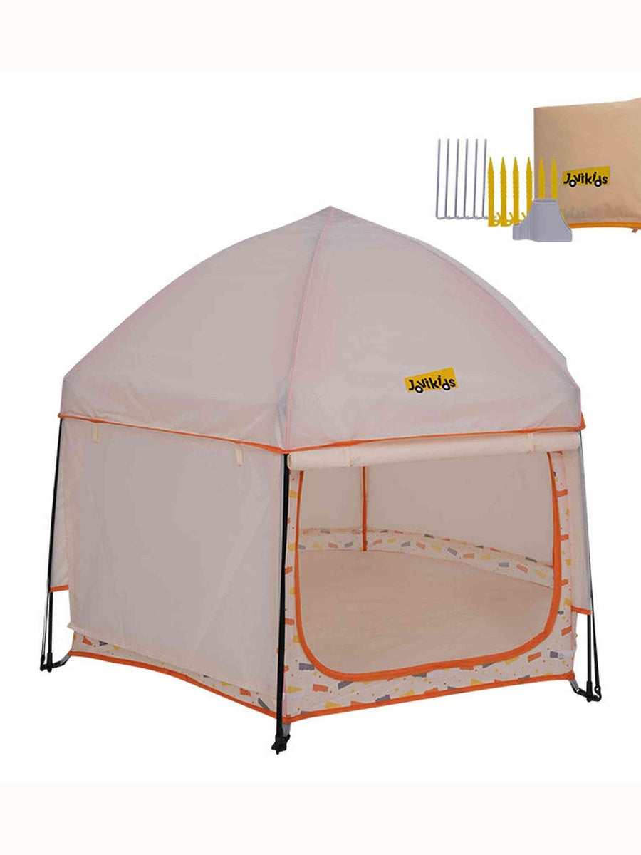 Jovikids Portable Play Tent – Pop-Up Kids Teepee (Indoor & Outdoor) - Beige
