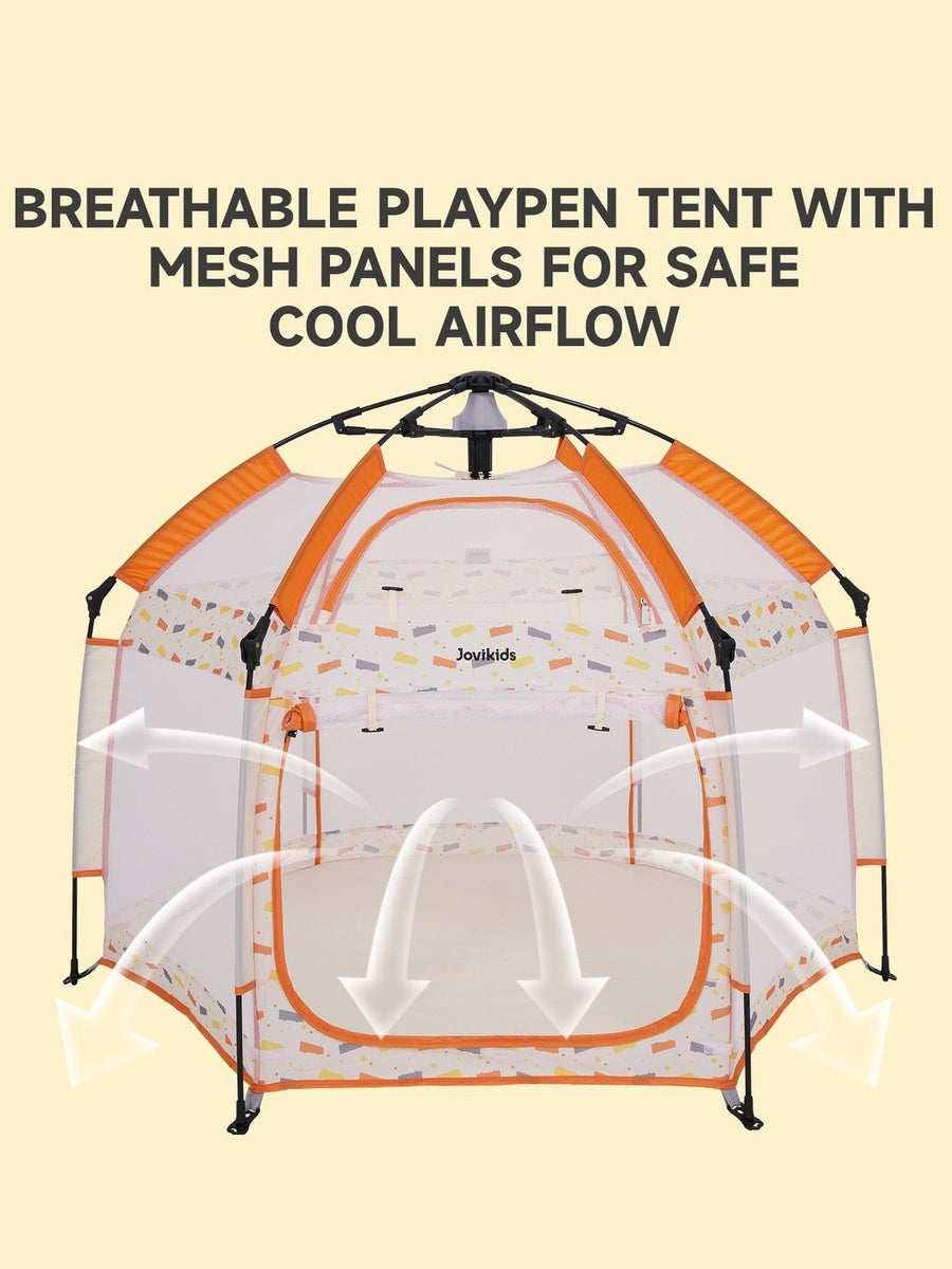 Jovikids Portable Play Tent – Pop-Up Kids Teepee (Indoor & Outdoor) - Beige