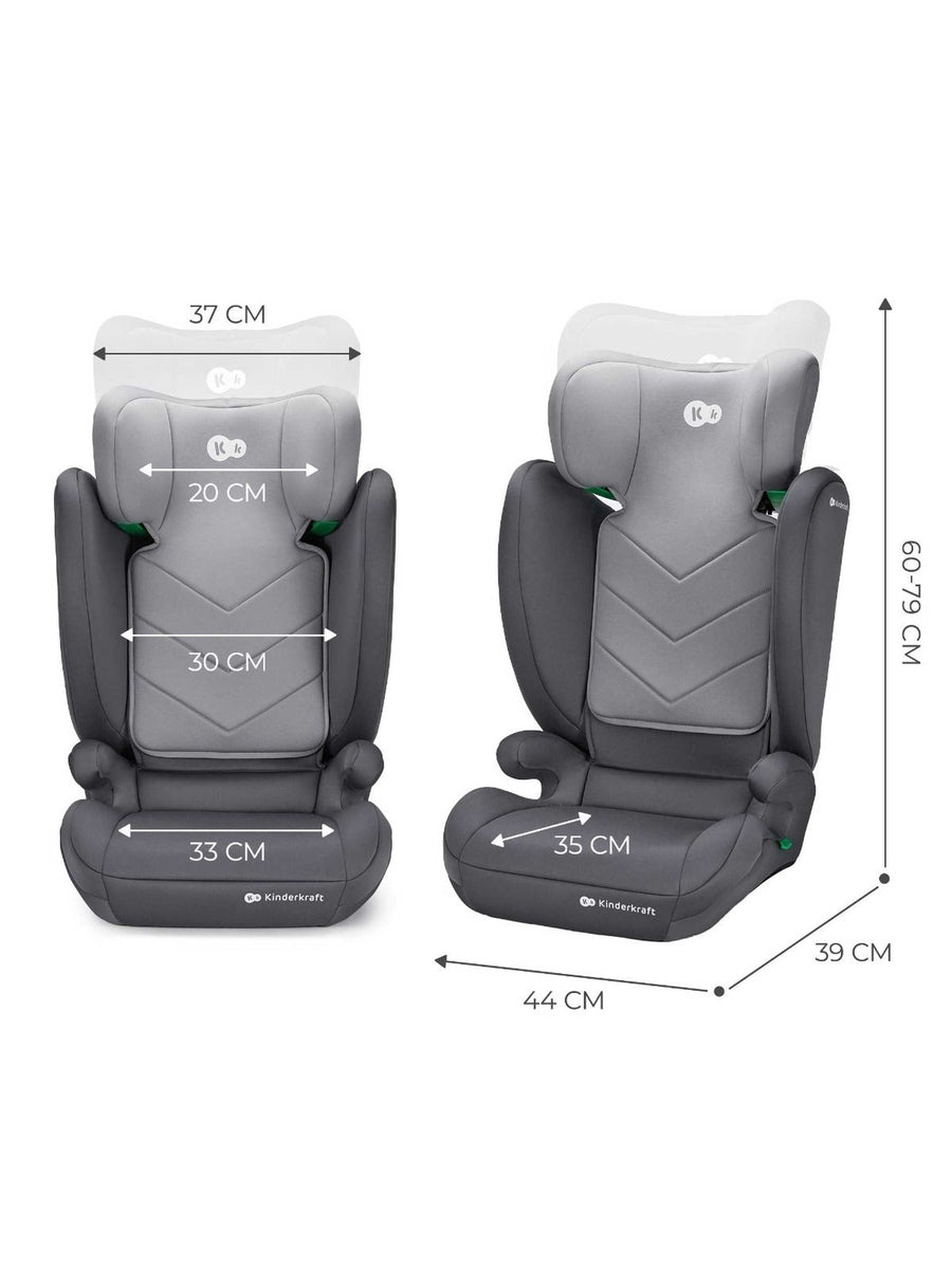 Kinderkraft I-Spark Group 2/3 R129 i-Size Car Seat - Grey