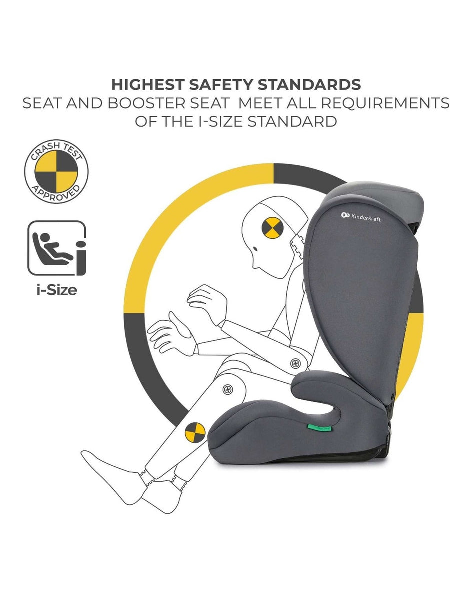 Kinderkraft I-Spark Group 2/3 R129 i-Size Car Seat - Grey