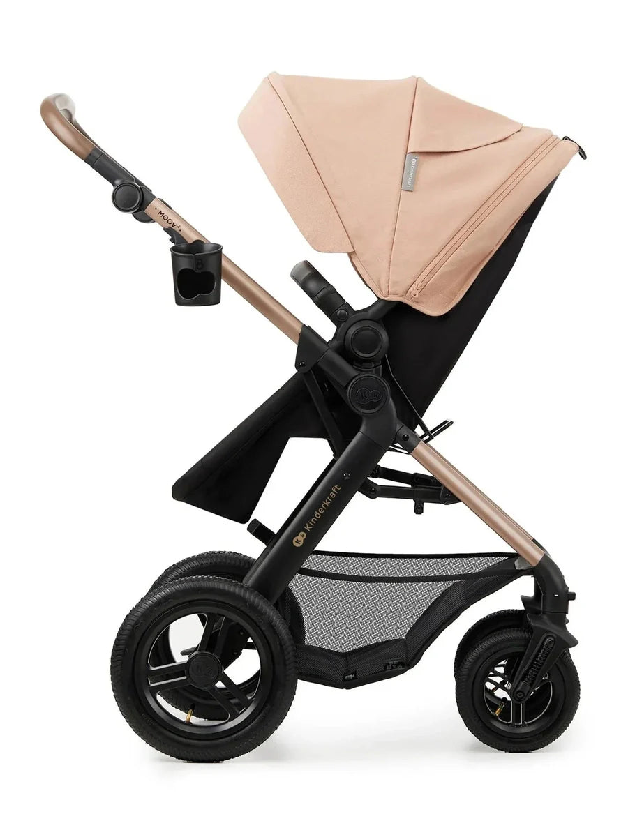 Kinderkraft Moov 2 3-in-1 Travel System with Mink Pro i-Size Car Seat – Sand Beige