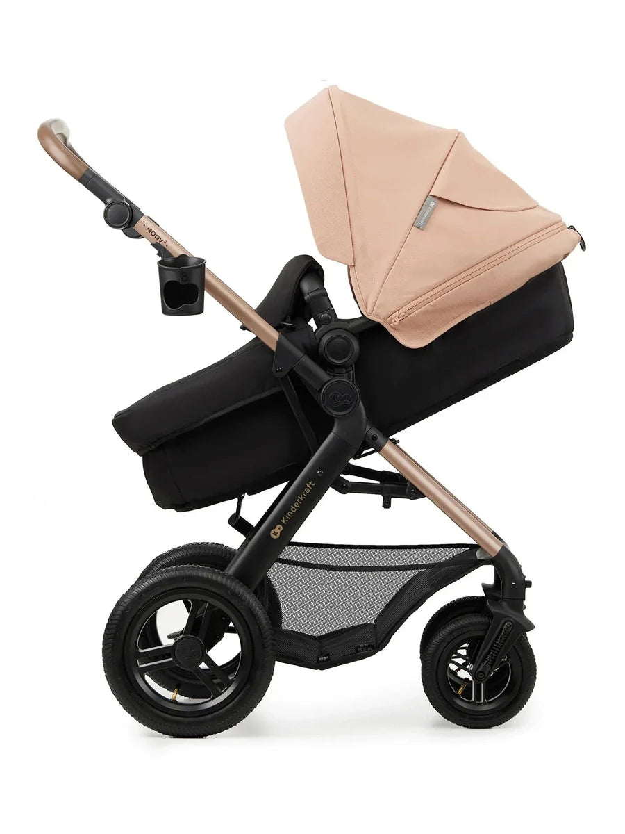 Kinderkraft Moov 2 3-in-1 Travel System with Mink Pro i-Size Car Seat – Sand Beige