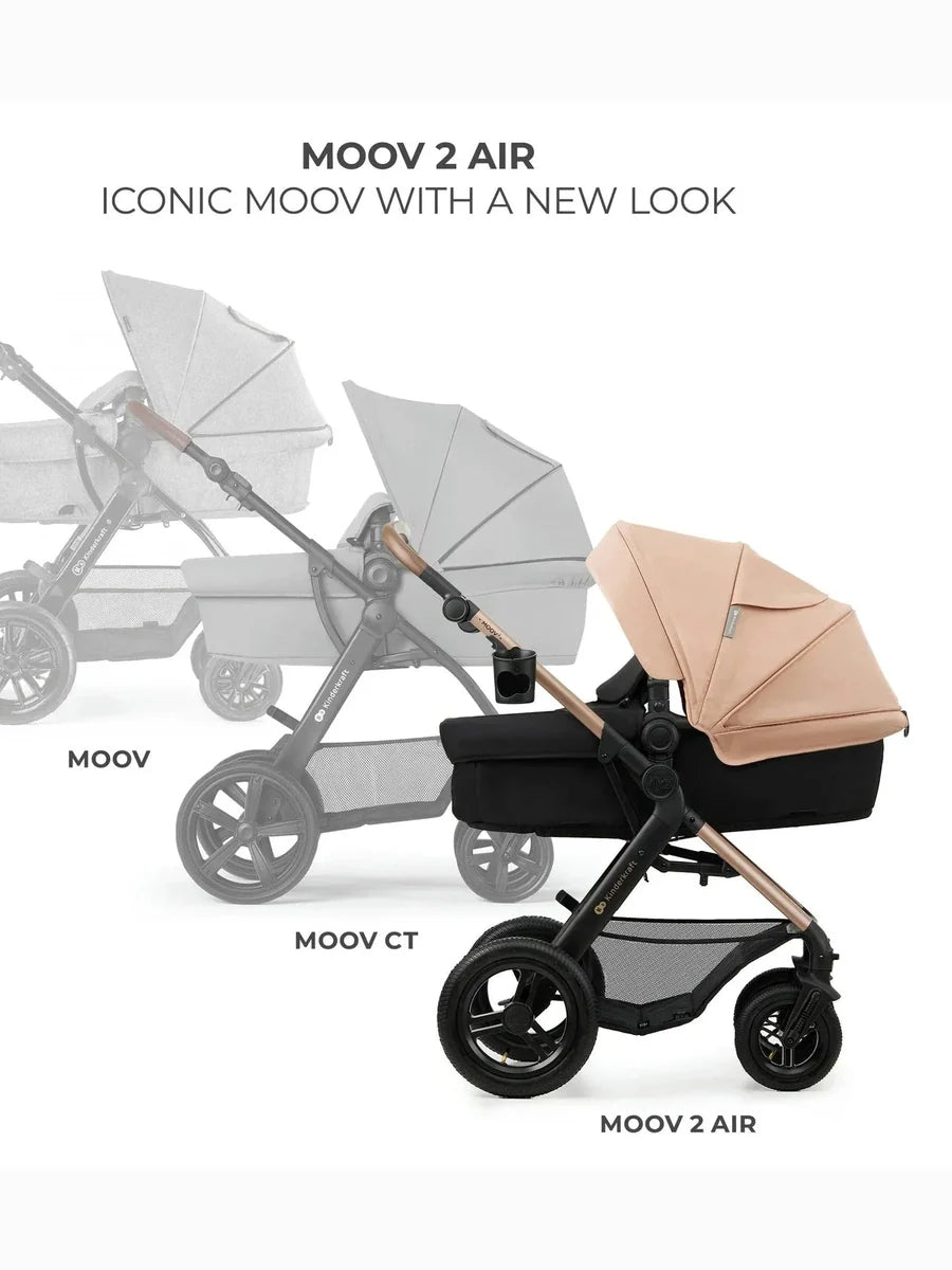 Kinderkraft Moov 2 3-in-1 Travel System with Mink Pro i-Size Car Seat – Sand Beige
