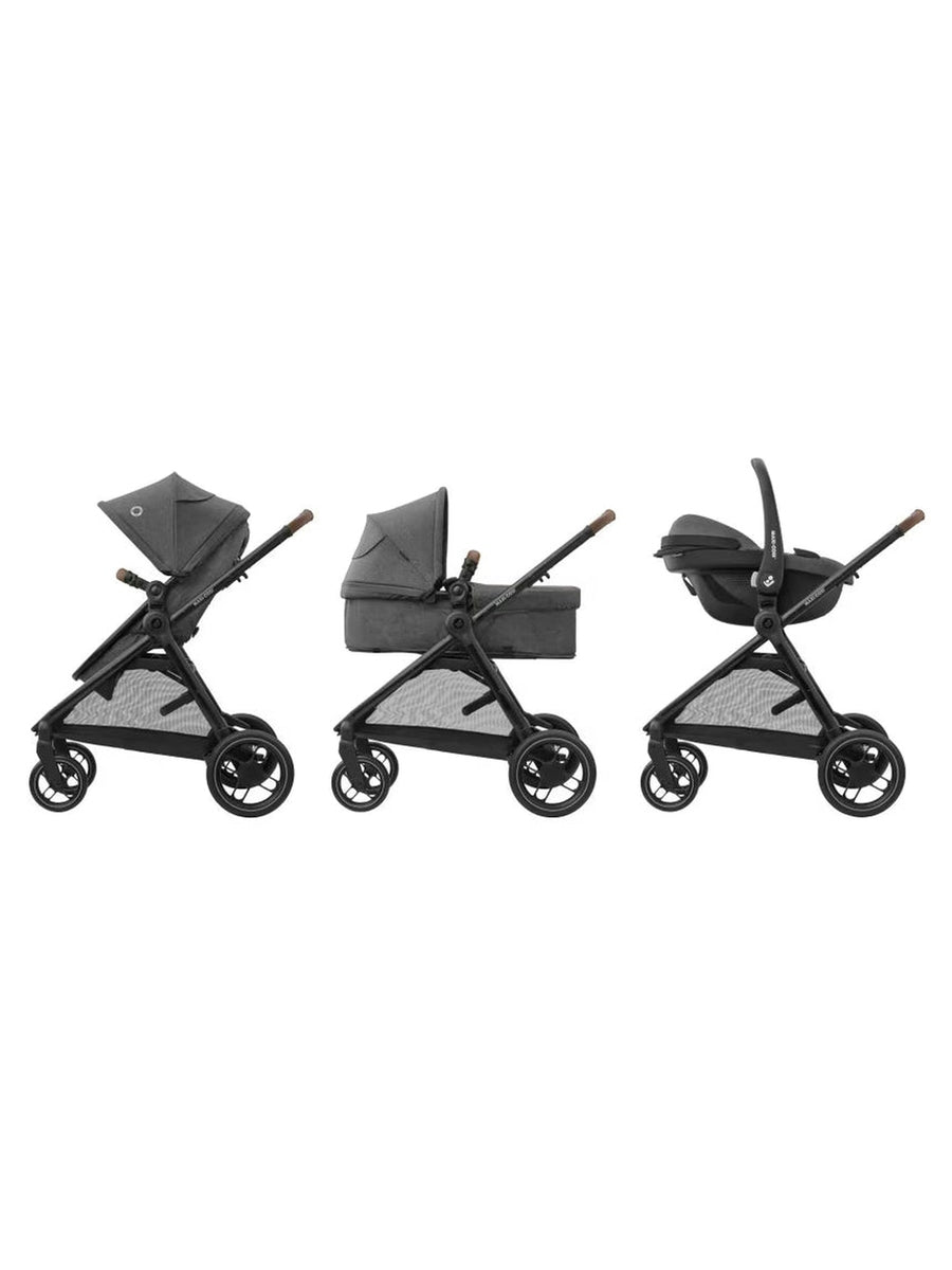 Maxi-Cosi Zelia S Trio 3-in-1 Baby Infant Travel System Foldable Pushchair Dark Grey