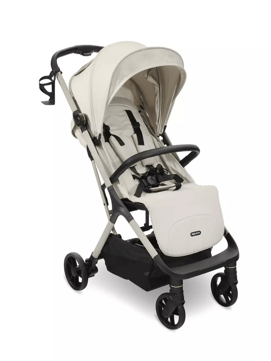 My Babiie MBX7 Ivory Compact Stroller – Lightweight, Auto-Fold, Birth to 22kg