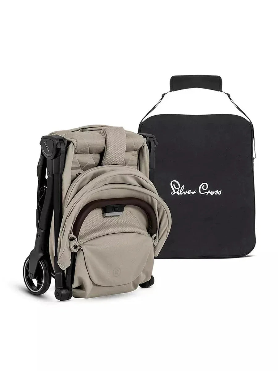 Silver Cross Clic 2 Pushchair with Travel Bag – Latte