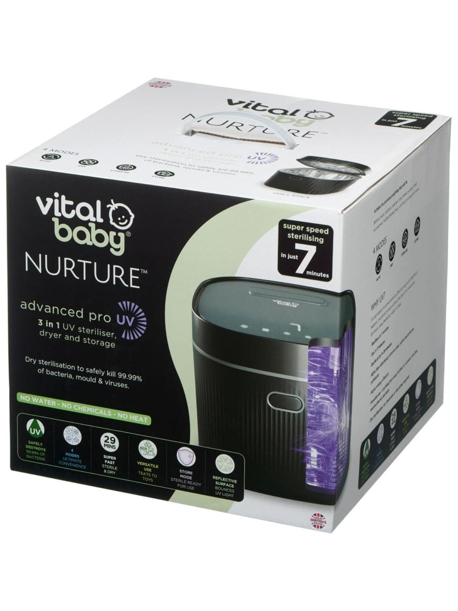 Vital Baby Advanced Pro UV Steriliser & Dryer – 5-Minute UV Sterilisation, HEPA Filter, No Water or Heat