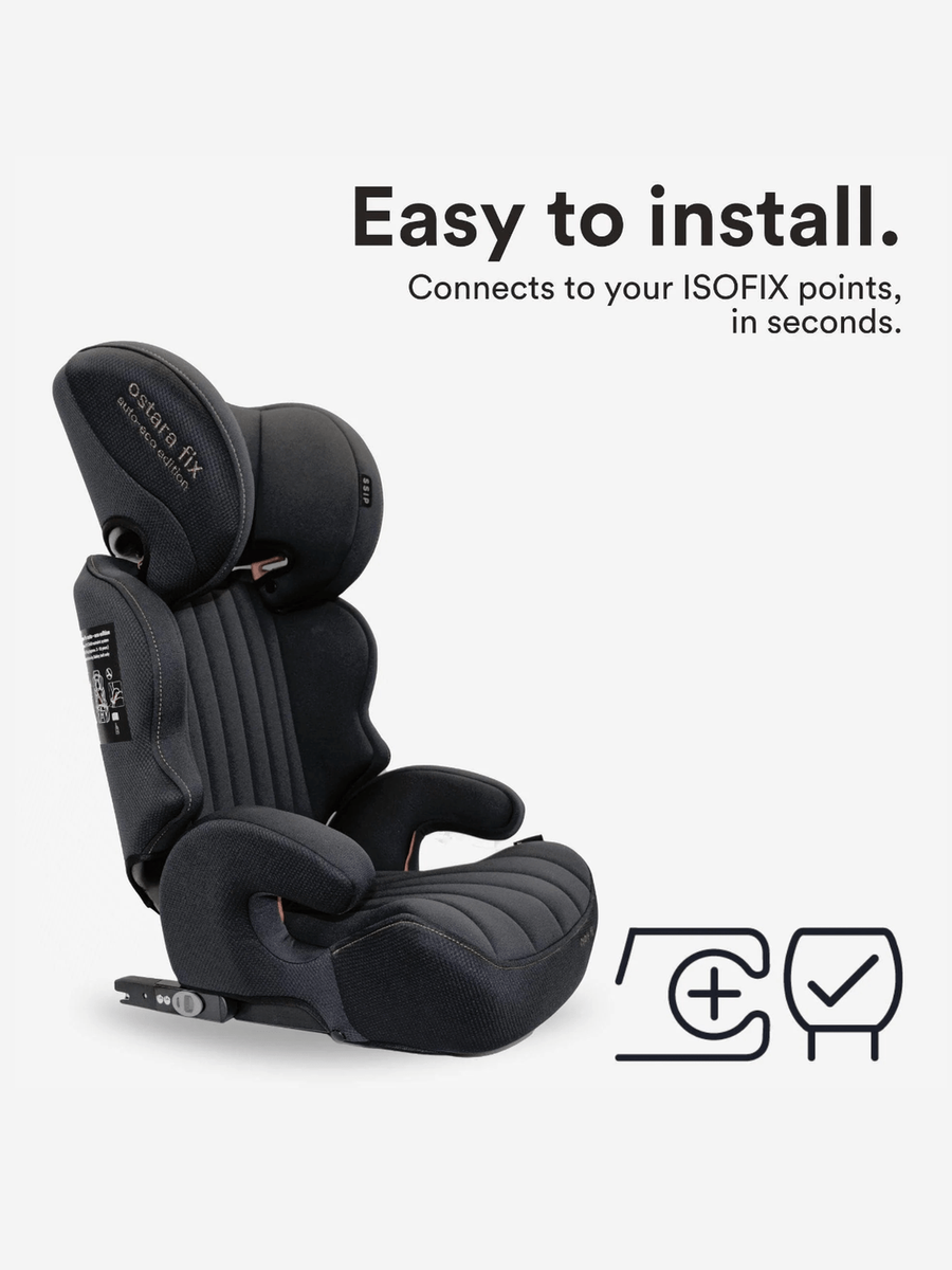 Apramo Ostara Fix High Back Booster Car Seat, Group 2/3 (3–12 Years) – Black Platinum