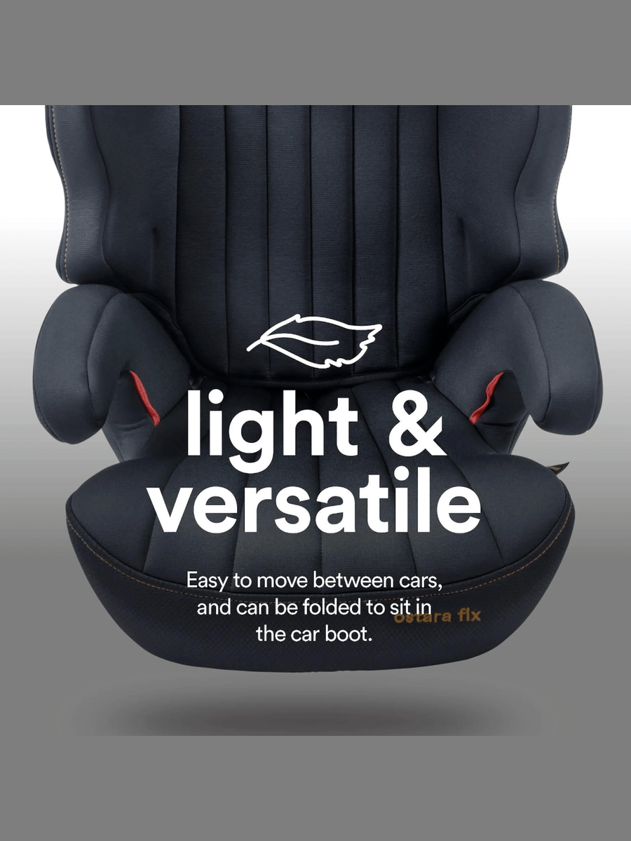 Apramo Ostara Fix High Back Booster Car Seat, Group 2/3 (3–12 Years) – Black Platinum