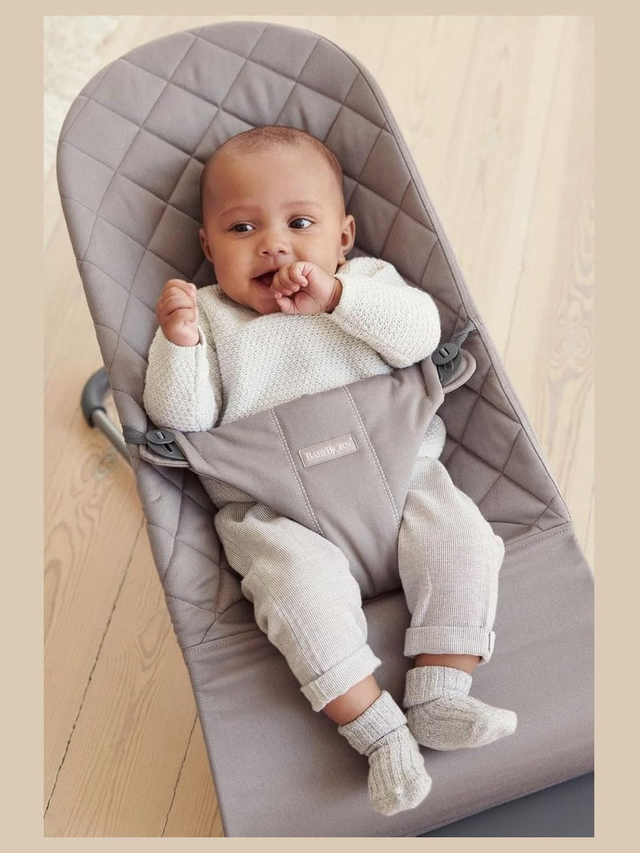 BabyBjorn Bouncer Bliss – Woven, Classic Quilting, Sand Grey