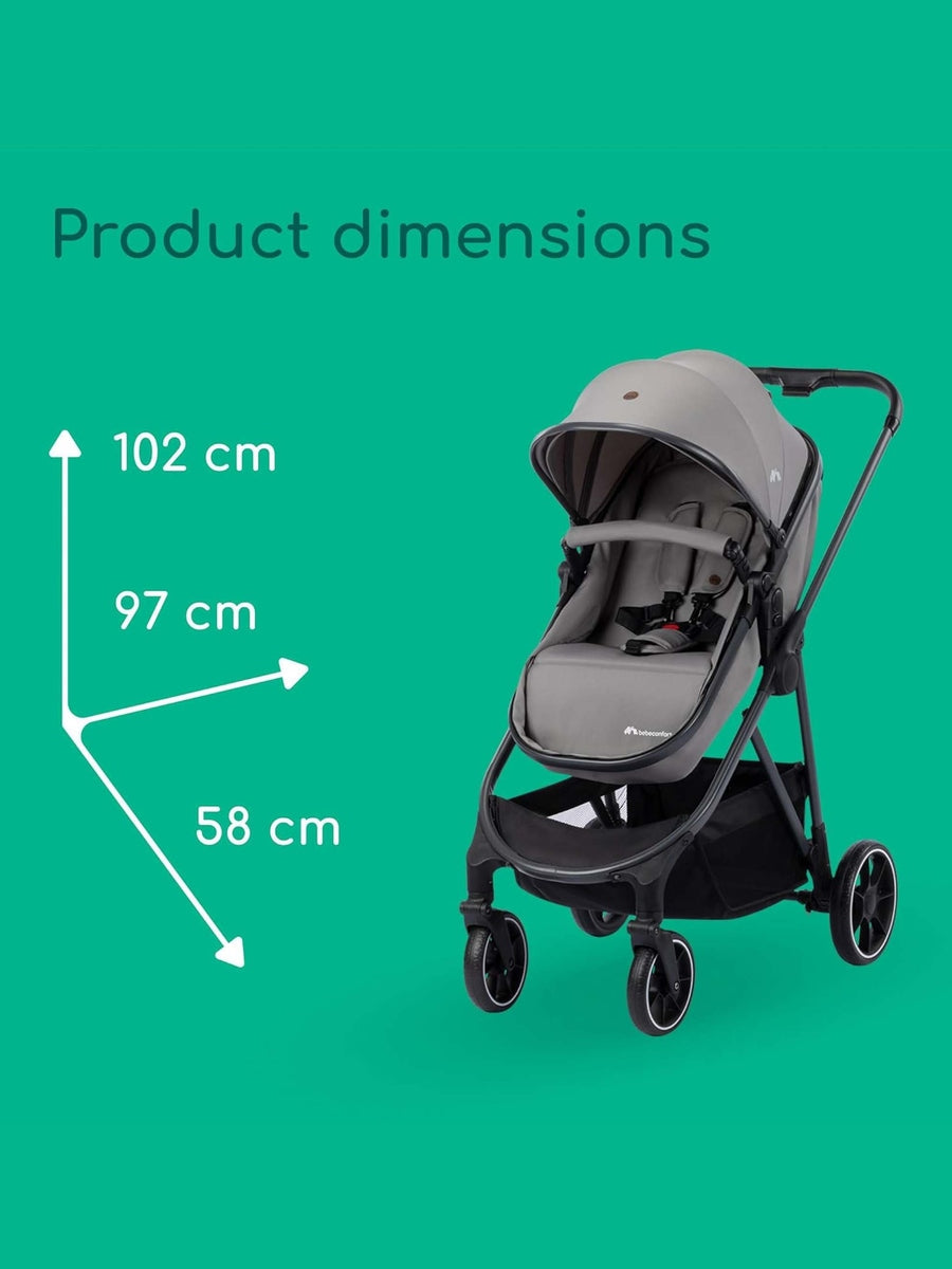 Bebeconfort Breeze Trio 3-in-1 Baby Stroller Travel System – Mineral Grey (0–4 Years)