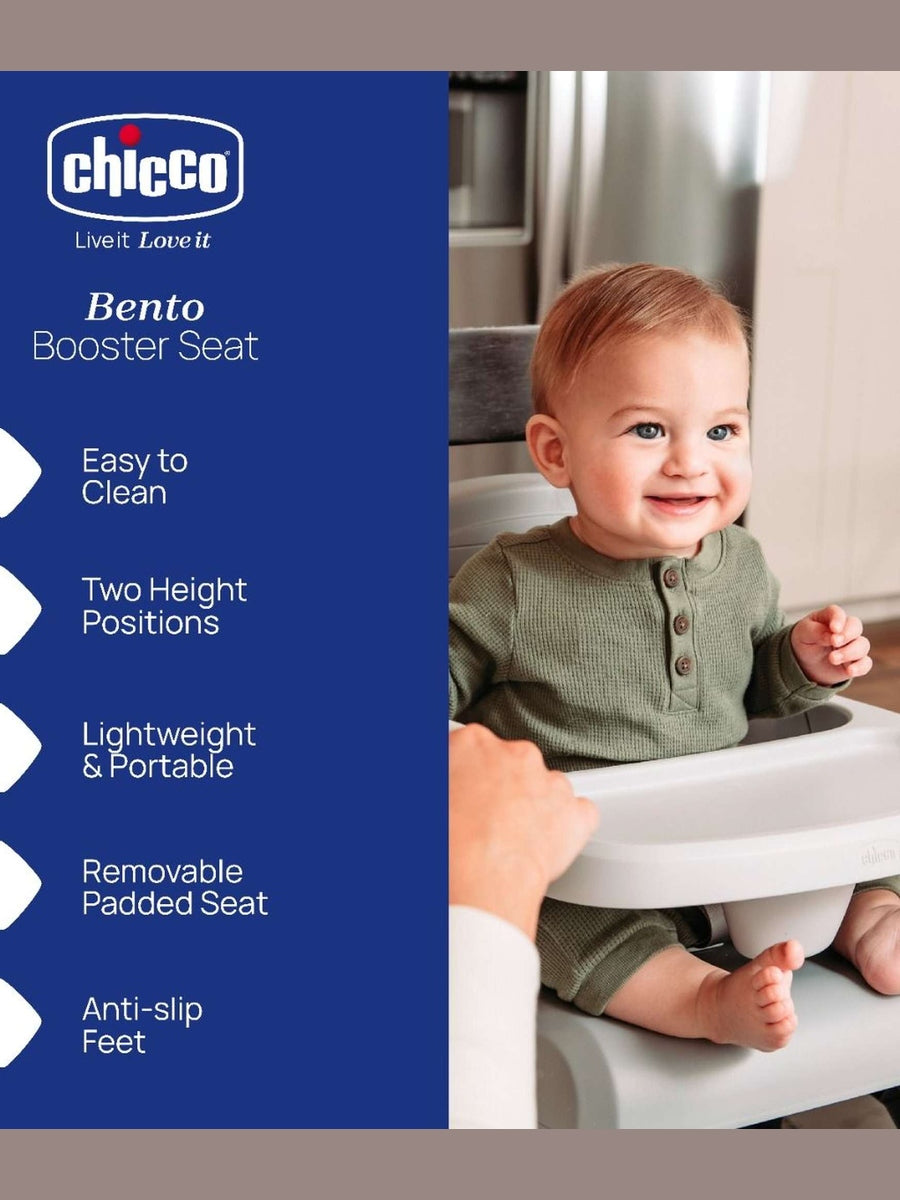 Chicco Bento Booster Seat with Removable Tray – Compact Travel Booster (6m–3y) Vanilla