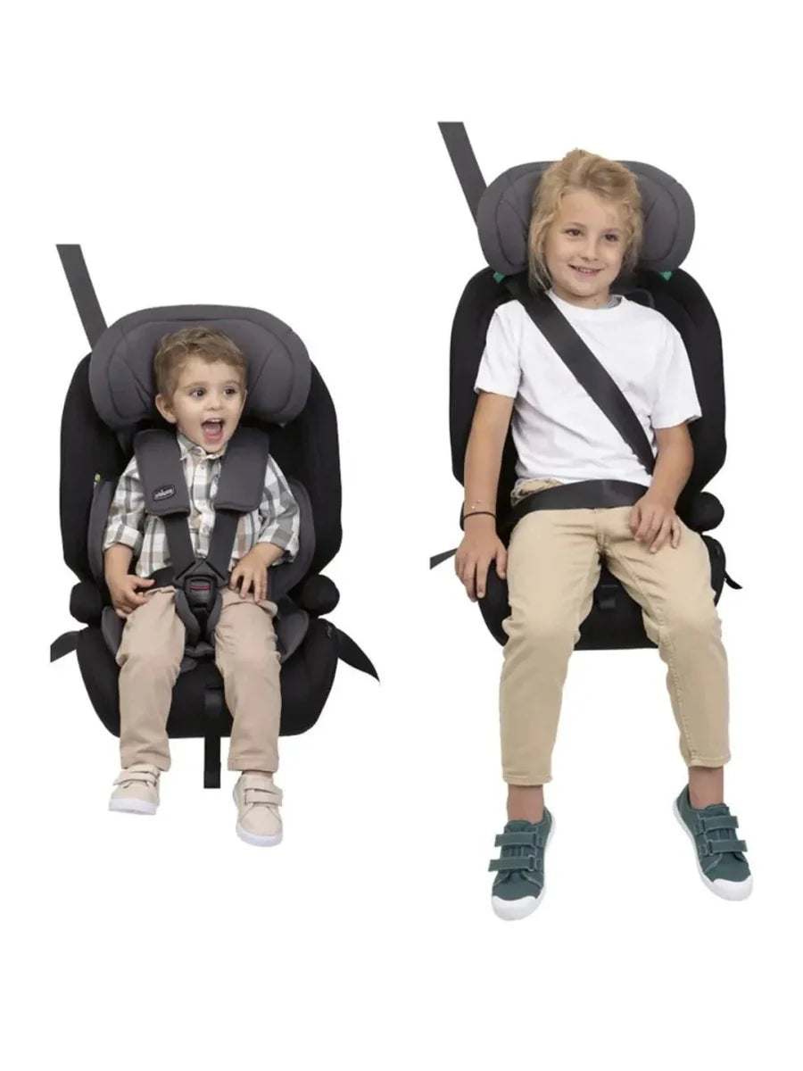 Chicco Gro-Up i-Size Car Seat (76–150cm) – Lightweight Belt-Fit Seat (15m–12y) Pure Black