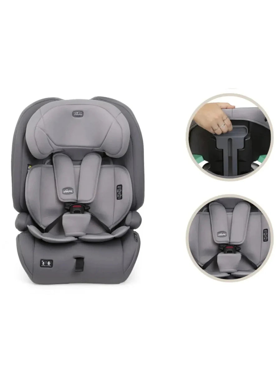 Chicco Gro-Up i-Size Car Seat (76–150cm) – Lightweight Belt-Fit Seat (15m–12y) Stone