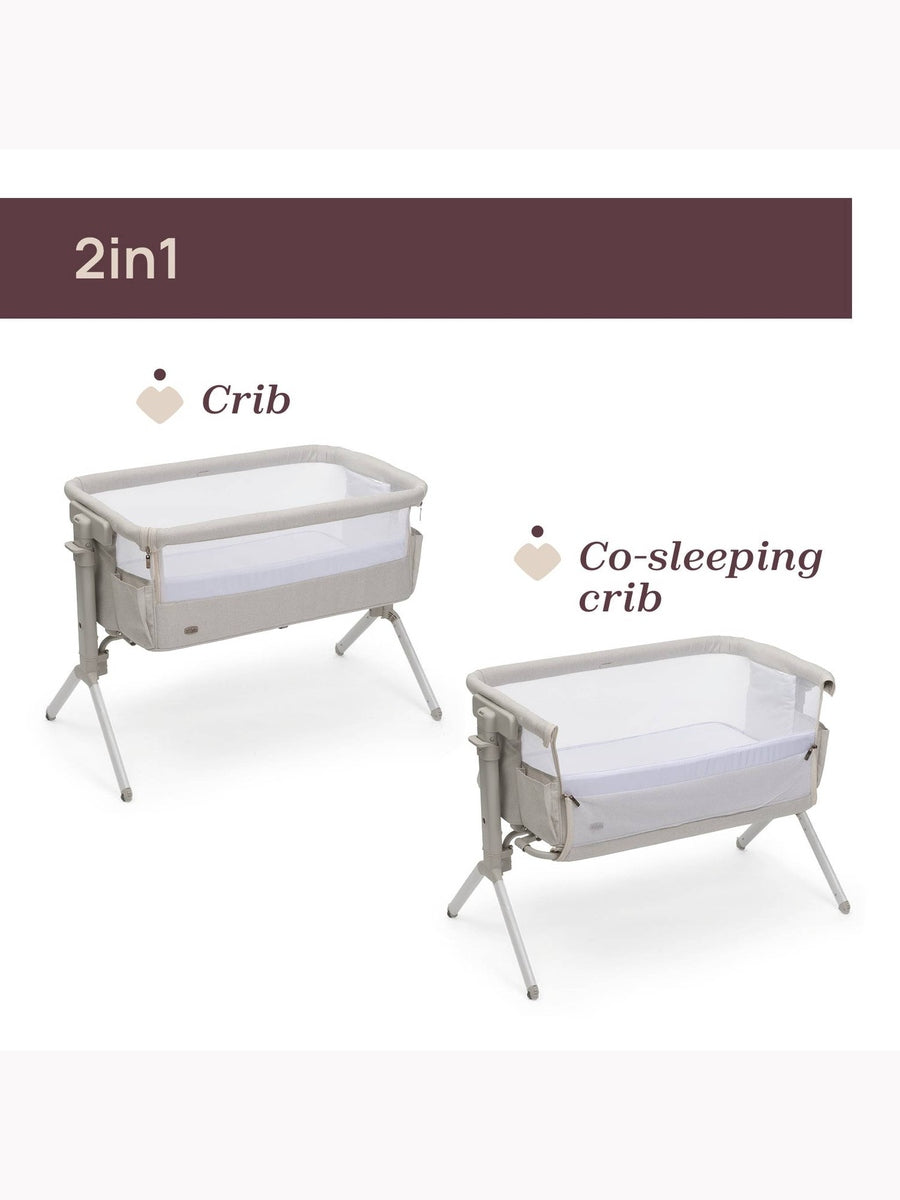 Chicco Next2Me Armonia Bedside Crib – Steel (0–6 Months)