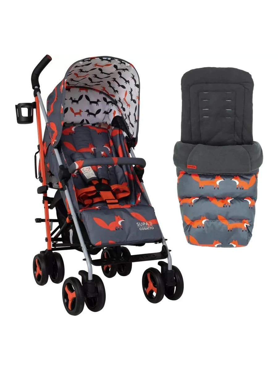 Cosatto Supa 3 Pushchair Stroller – Charcoal Mister Fox (Birth to 25kg)