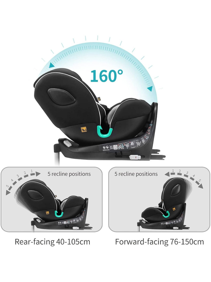 Globalkids i-Size 360 Swivel Car Seat – ISOFIX (40–150cm, Birth–12y)