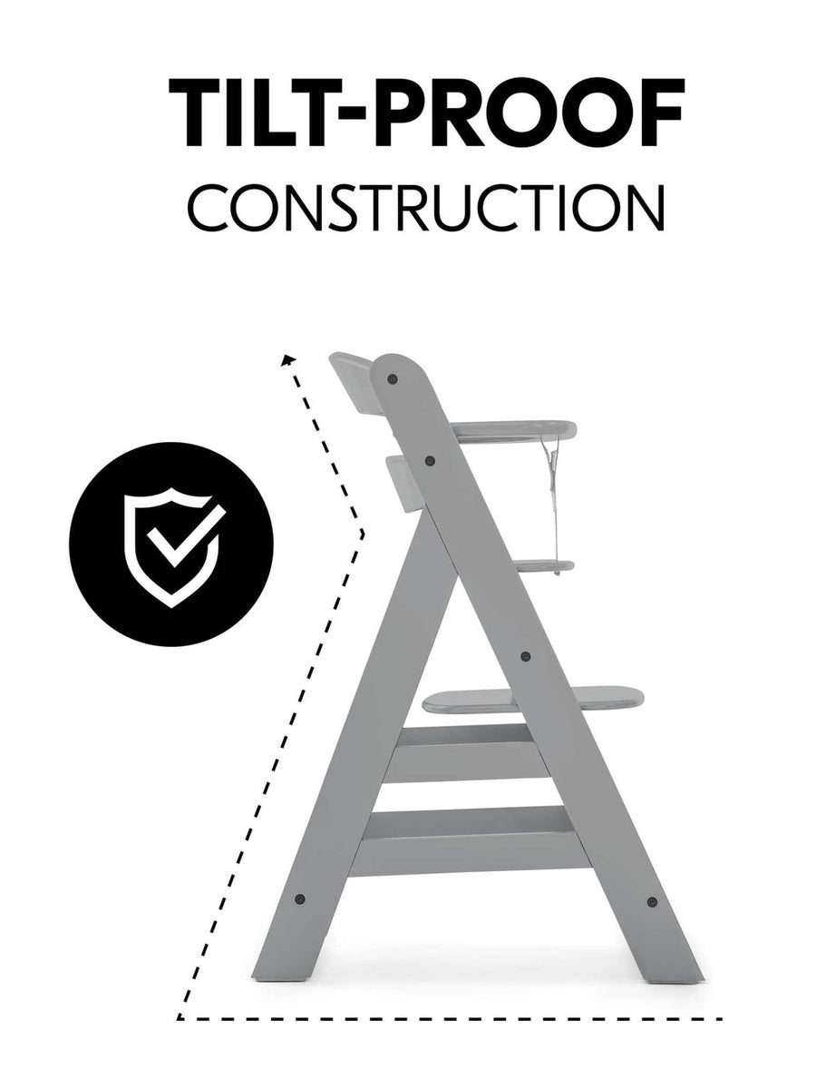 Hauck Alpha+ Premium Bundle Grey High Chair - Beech Grey
