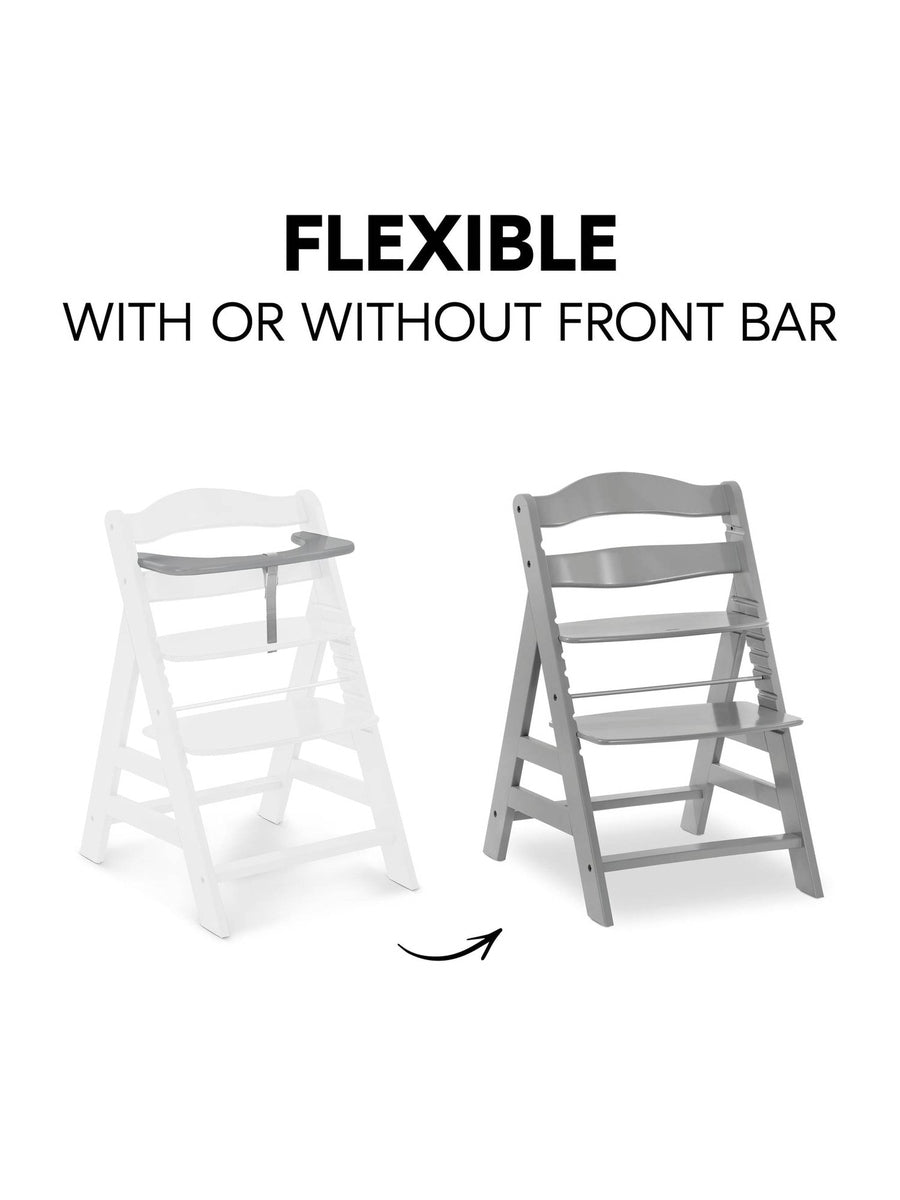 Hauck Alpha+ Premium Bundle Grey High Chair - Beech Grey