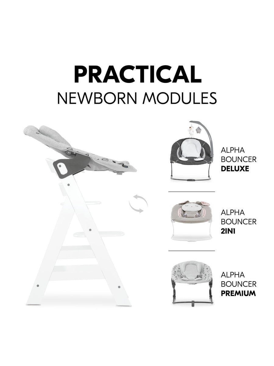 Hauck Alpha+ Premium High Chair Bundle - Beech White