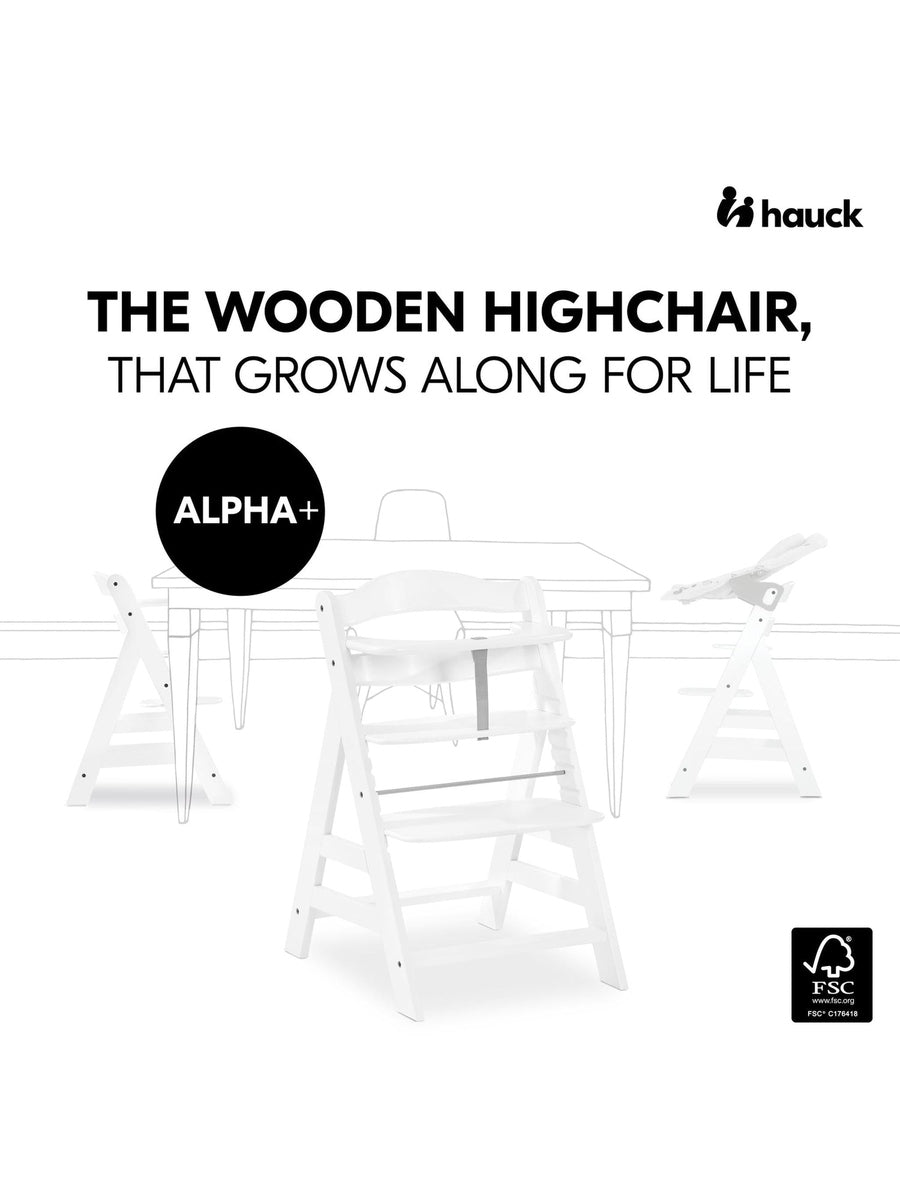 Hauck Alpha+ Premium High Chair Bundle - Beech White