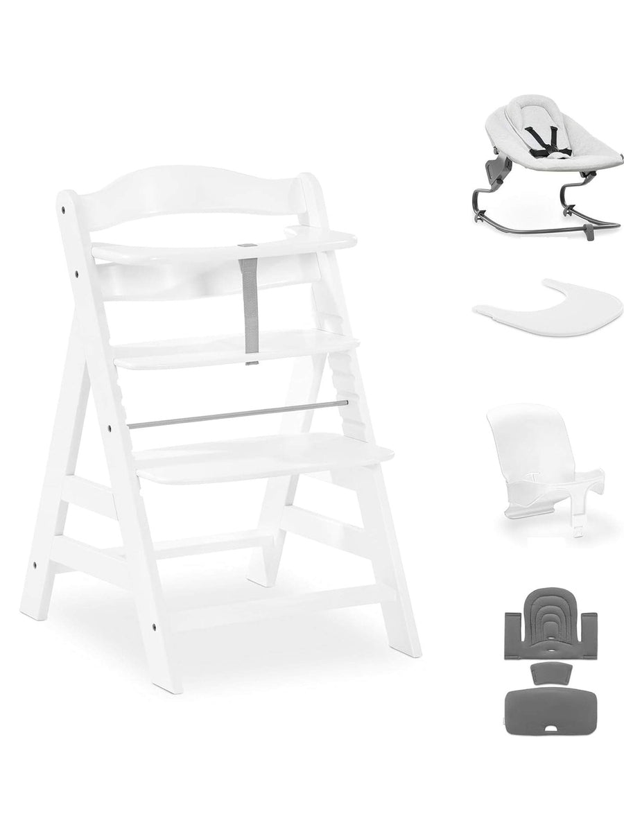 Hauck Alpha+ Premium High Chair Bundle - Beech White