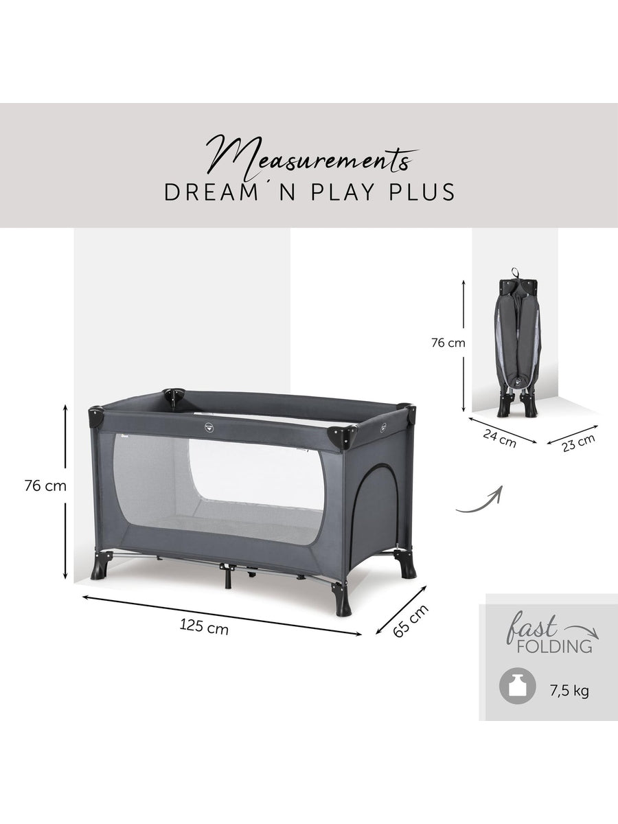 Hauck Dream N Play Plus Travel Cot - Grey