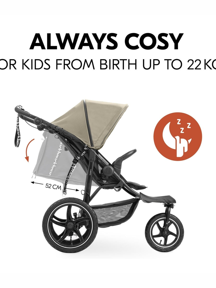 Hauck Runner 3 - All-Terrain Pushchair with Handbrake & Air Wheels - Olive