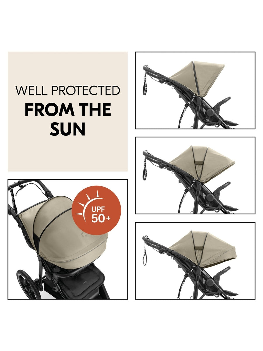 Hauck Runner 3 - All-Terrain Pushchair with Handbrake & Air Wheels - Olive