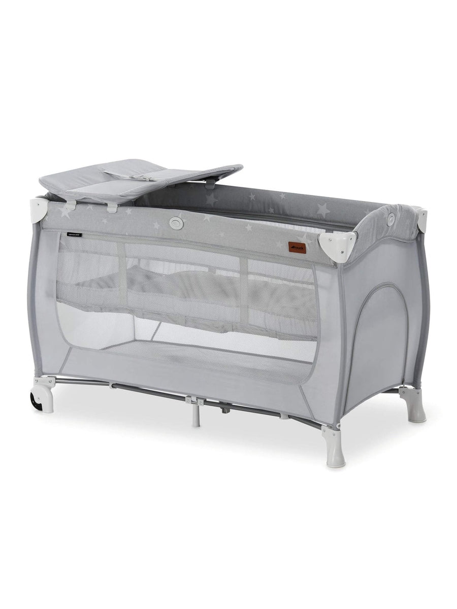 Hauck Sleep N Play Center - Travel Cot & Playpen - Grey Stars